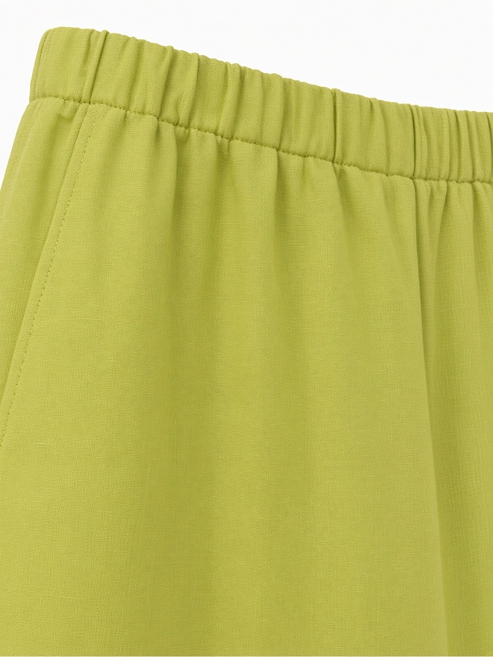 Eileen Fisher Lime Green Linen Cropped Pants - Picture 5 of 7